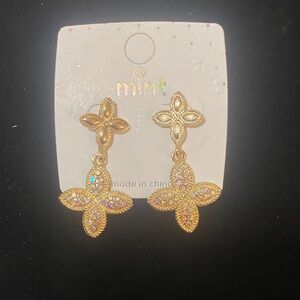Stainless Steele Gold Clover Earrings